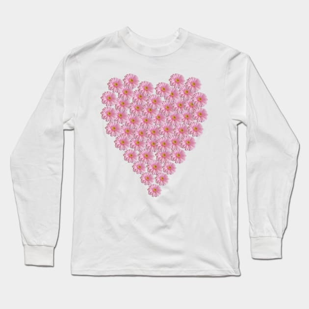 Daisy Heart for Valentines Day Long Sleeve T-Shirt by ellenhenryart
